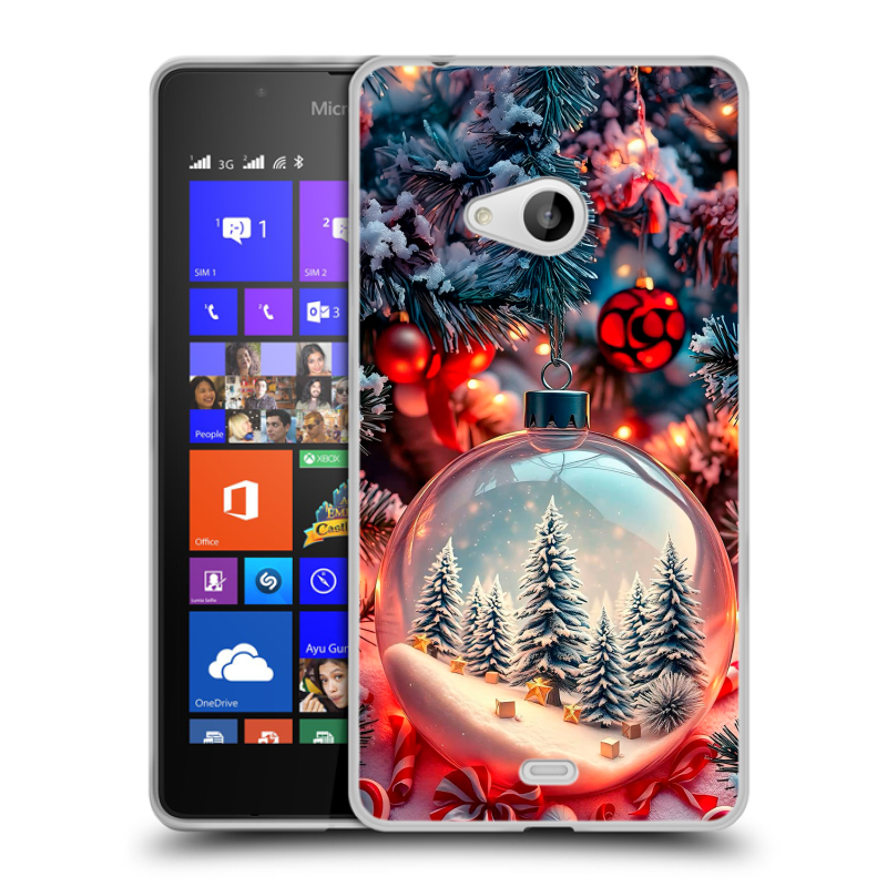 Силиконовый чехол на Microsoft Lumia 540 с принтом Новый год Силиконовый чехол на Microsoft Lumia 540 с принтом Новый год