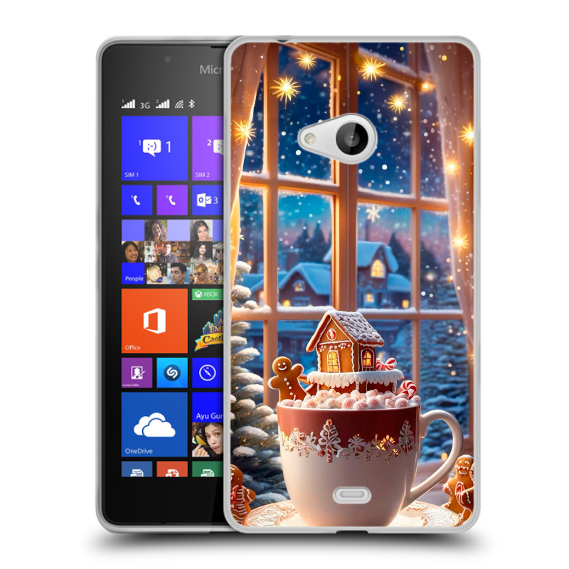 Силиконовый чехол на Microsoft Lumia 540 с принтом Новый год Силиконовый чехол на Microsoft Lumia 540 с принтом Новый год