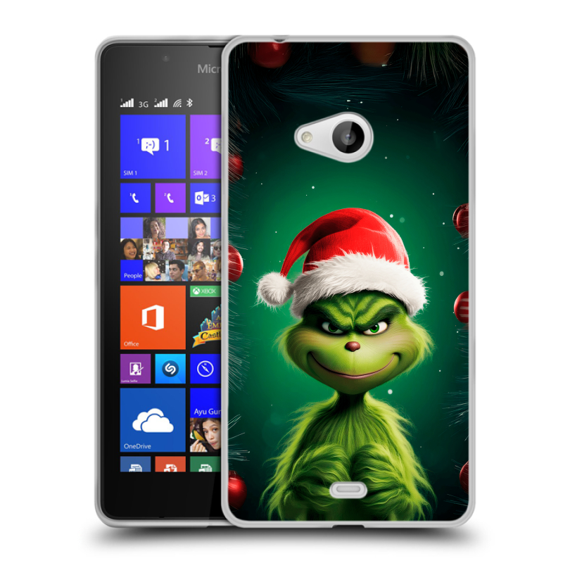 Пластиковый чехол на Microsoft Lumia 540 с принтом Гринч Новый год Рождество Пластиковый чехол на Microsoft Lumia 540 с принтом Гринч Новый год Рождество