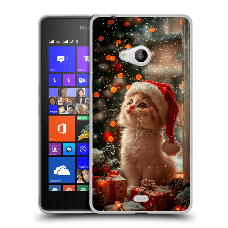 Пластиковый чехол на Microsoft Lumia 540 с принтом Новый год Пластиковый чехол на Microsoft Lumia 540 с принтом Новый год