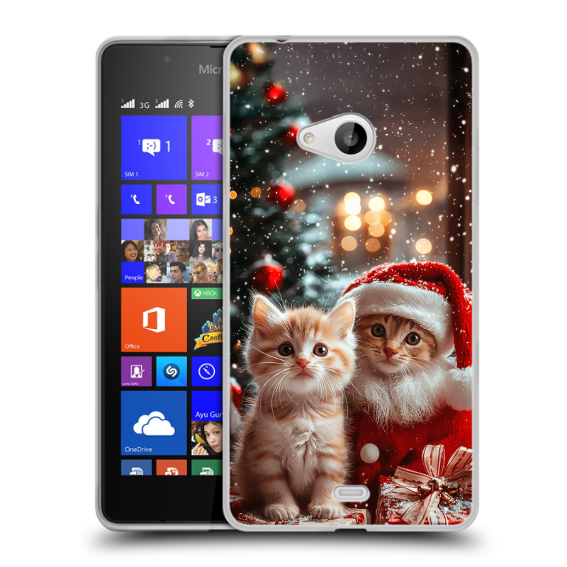 Пластиковый чехол на Microsoft Lumia 540 с принтом Новый год Пластиковый чехол на Microsoft Lumia 540 с принтом Новый год