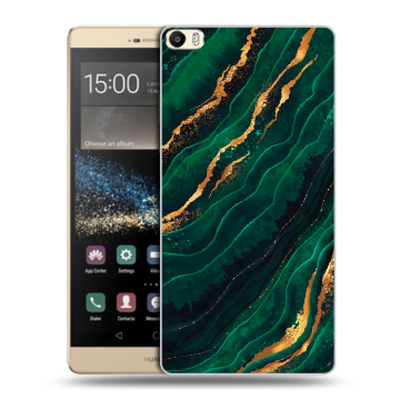 Пластиковый чехол на Huawei P8 Max с принтом Мрамор зеленое золото Пластиковый чехол на Huawei P8 Max с принтом Мрамор зеленое золото