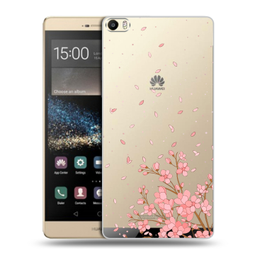 Пластиковый чехол на Huawei P8 Max с принтом Ветка сакуры