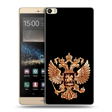 Пластиковый чехол на Huawei P8 Max с принтом Герб России золотой