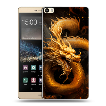 Пластиковый чехол на Huawei P8 Max с принтом Золотой дракон