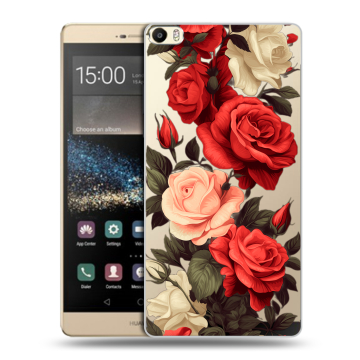 Пластиковый чехол на Huawei P8 Max с принтом Розы