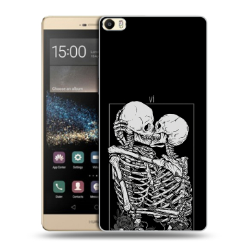 Пластиковый чехол на Huawei P8 Max с принтом Поцелуй скелетов
