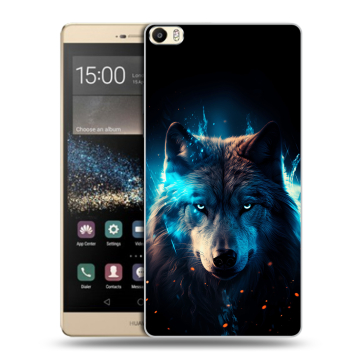 Пластиковый чехол на Huawei P8 Max с принтом Волк ночной