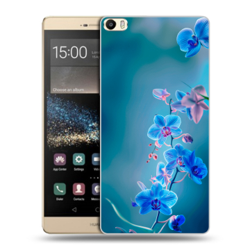 Пластиковый чехол на Huawei P8 Max с принтом Голубые цветы