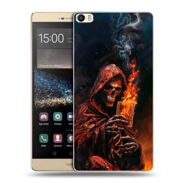 Пластиковый чехол на Huawei P8 Max с принтом Скелет и карты
