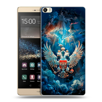 Пластиковый чехол на Huawei P8 Max с принтом Герб флаг России