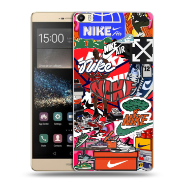 Пластиковый чехол на Huawei P8 Max с принтом Найк Nike яркий