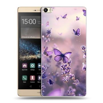 Пластиковый чехол на Huawei P8 Max с принтом бабочки и лаванда