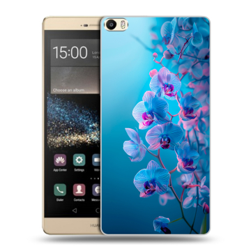 Пластиковый чехол на Huawei P8 Max с принтом голубые орхидеи