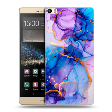 Пластиковый чехол на Huawei P8 Max с принтом синий мрамор