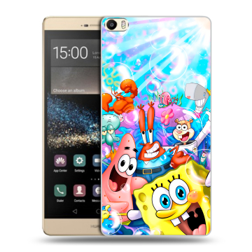 Пластиковый чехол на Huawei P8 Max с принтом спанчбоб спанч боб