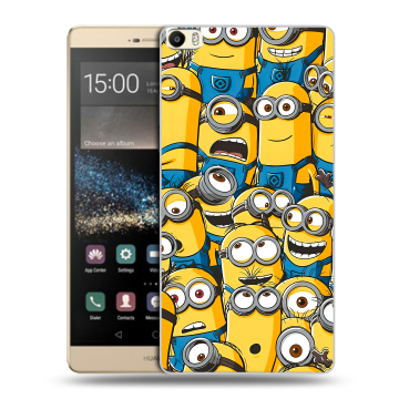 Пластиковый чехол на Huawei P8 Max с принтом Миньоны