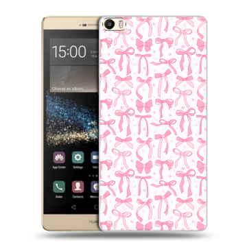 Пластиковый чехол на Huawei P8 Max с принтом Розовые бантики