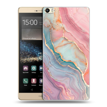 Пластиковый чехол на Huawei P8 Max с принтом розовый мрамор