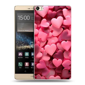 Пластиковый чехол на Huawei P8 Max с принтом розовые сердечки