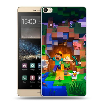 Пластиковый чехол на Huawei P8 Max с принтом Майнкрафт Minecraft