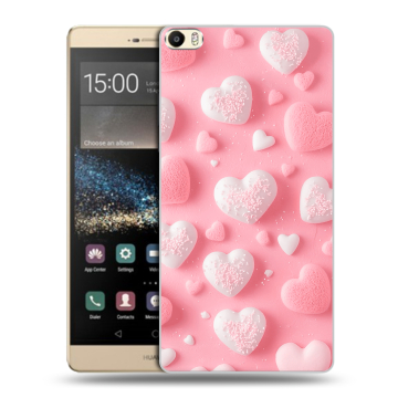 Пластиковый чехол на Huawei P8 Max с принтом Сердечки