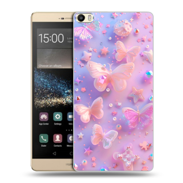 Пластиковый чехол на Huawei P8 Max с принтом Бабочки