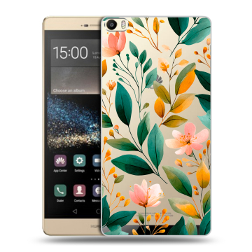 Пластиковый чехол на Huawei P8 Max с принтом Цветы паттерн