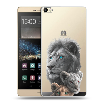 Пластиковый чехол на Huawei P8 Max с принтом Львы