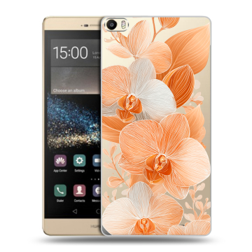 Пластиковый чехол на Huawei P8 Max с принтом Бежевые цветы