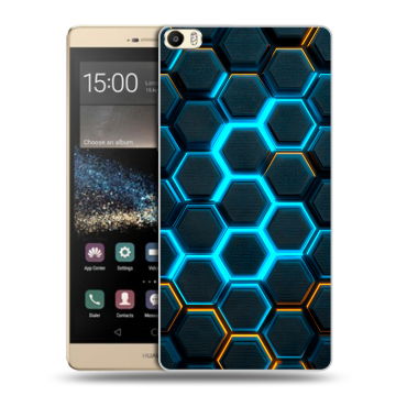 Пластиковый чехол на Huawei P8 Max с принтом Неоновые соты