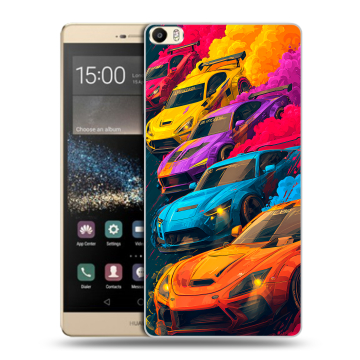 Пластиковый чехол на Huawei P8 Max с принтом Тачки