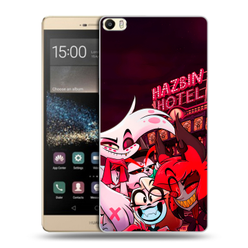 Пластиковый чехол на Huawei P8 Max с принтом Hazbin Hotel Отель Хазбин