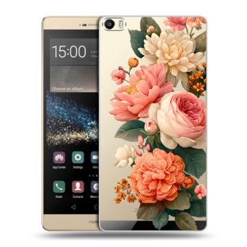 Пластиковый чехол на Huawei P8 Max с принтом цветы