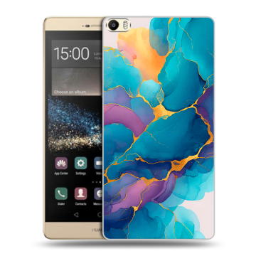Пластиковый чехол на Huawei P8 Max с принтом Мрамор блестки