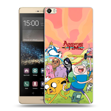 Пластиковый чехол на Huawei P8 Max с принтом Adventure time Время приключений