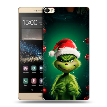 Пластиковый чехол на Huawei P8 Max с принтом Гринч Новый год Рождество