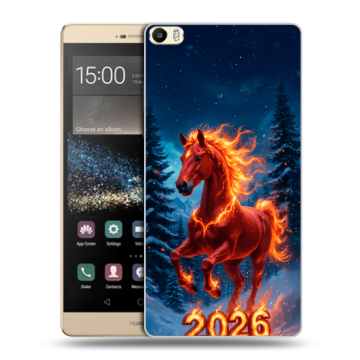 Пластиковый чехол на Huawei P8 Max с принтом Новый год коня