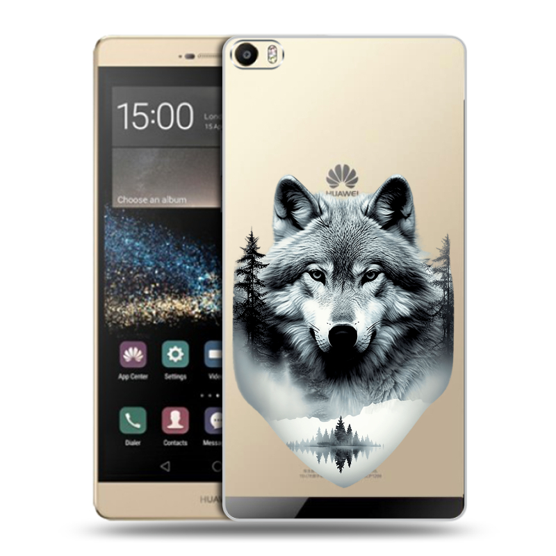 Пластиковый чехол на Huawei P8 Max с принтом Волк в лесу Пластиковый чехол на Huawei P8 Max с принтом Волк в лесу