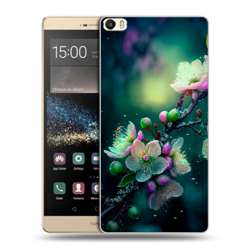 Пластиковый чехол на Huawei P8 Max с принтом Цветы и мрамор Пластиковый чехол на Huawei P8 Max с принтом Цветы и мрамор