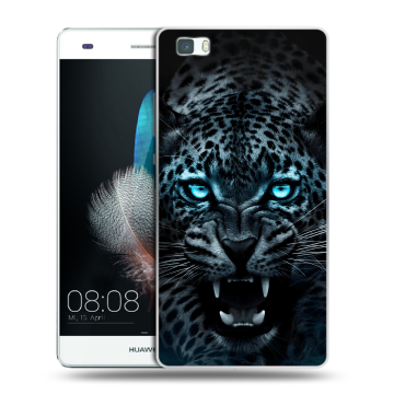Силиконовый чехол на Huawei P8 Lite с принтом Темный леопард