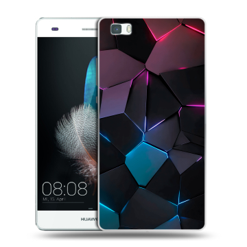 Силиконовый чехол на Huawei P8 Lite с принтом Геометрия неона