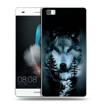 Силиконовый чехол на Huawei P8 Lite с принтом Лесной волк