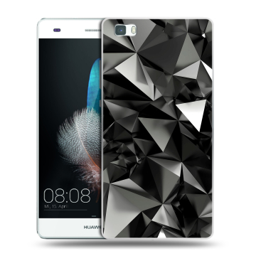 Силиконовый чехол на Huawei P8 Lite с принтом Черные кристаллы