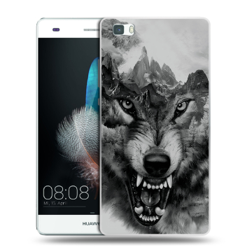 Силиконовый чехол на Huawei P8 Lite с принтом Волк