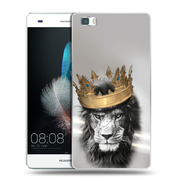Силиконовый чехол на Huawei P8 Lite с принтом Лев с короной
