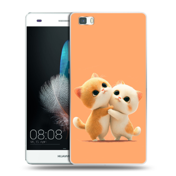 Силиконовый чехол на Huawei P8 Lite с принтом Милые котики