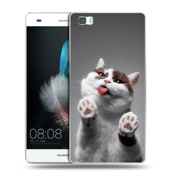 Силиконовый чехол на Huawei P8 Lite с принтом Коты