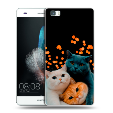 Силиконовый чехол на Huawei P8 Lite с принтом Кошки