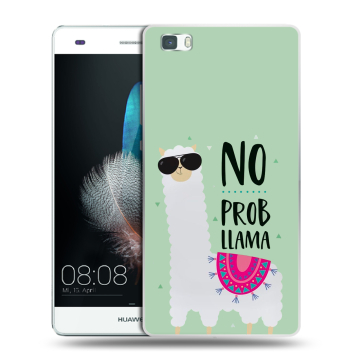 Силиконовый чехол на Huawei P8 Lite с принтом Лама